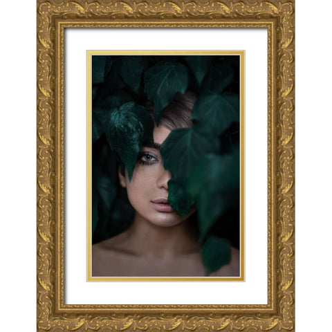 Her Eye Gold Ornate Wood Framed Art Print with Double Matting by Hamedani, Ardalan