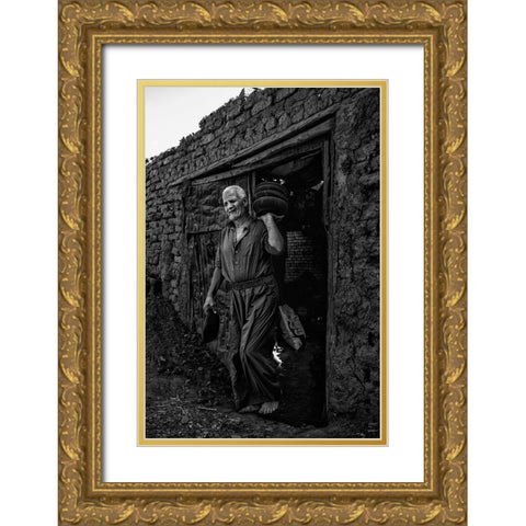 Untitled Gold Ornate Wood Framed Art Print with Double Matting by Hishamtwhed