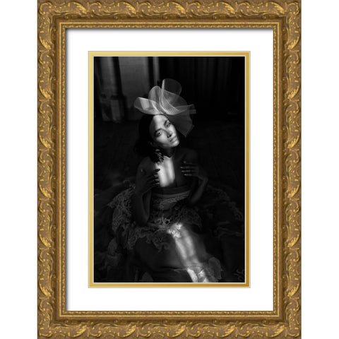 Captured In Light Gold Ornate Wood Framed Art Print with Double Matting by Dixon, Colin