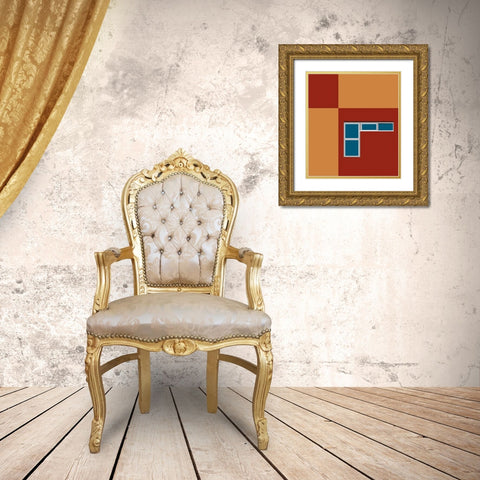 Abstract - Holon Israel Gold Ornate Wood Framed Art Print with Double Matting by Orbach, Arnon