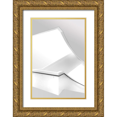 Crossed Lines Gold Ornate Wood Framed Art Print with Double Matting by Van Son, Greetje