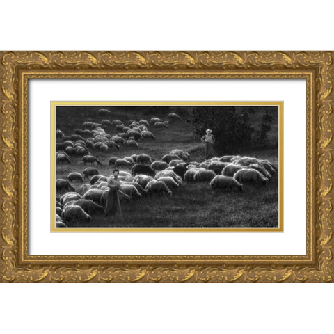 Bergers Gold Ornate Wood Framed Art Print with Double Matting by Arabzadeh, Abbas