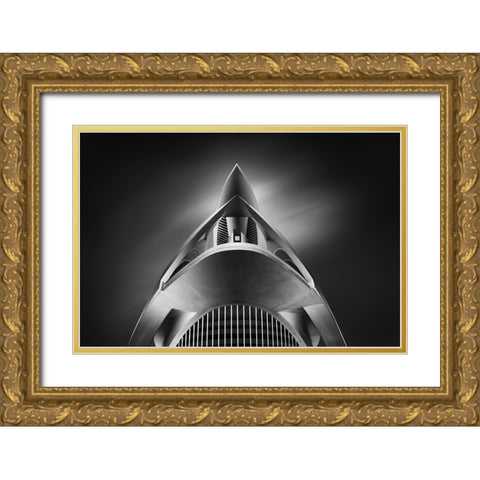 Palau De Les Arts Gold Ornate Wood Framed Art Print with Double Matting by Figueras, Antoni