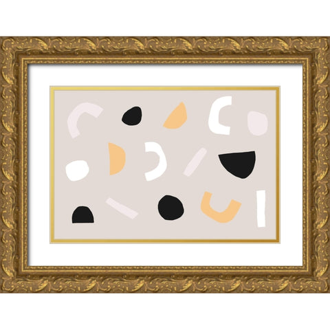 Abstract Get Together No 2 Gold Ornate Wood Framed Art Print with Double Matting by uplusmestudio