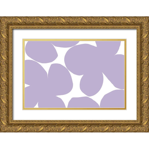 Clumsy Flowers No 1 Gold Ornate Wood Framed Art Print with Double Matting by uplusmestudio