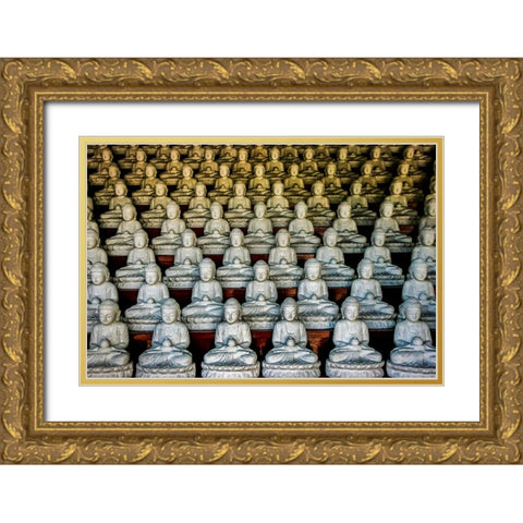 Yaksajeon Hall Gold Ornate Wood Framed Art Print with Double Matting by Woo Ryu, Shin