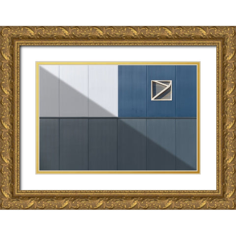 Diagonally Gold Ornate Wood Framed Art Print with Double Matting by Comari, Andrea