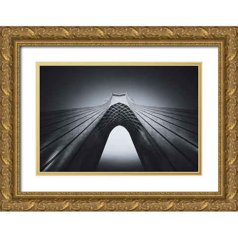 Azadi Tower Gold Ornate Wood Framed Art Print with Double Matting by Tagliarino, Marco