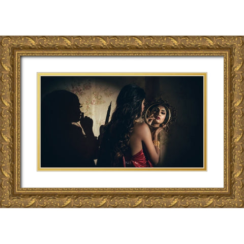 Shadow Gold Ornate Wood Framed Art Print with Double Matting by Das, Prithul