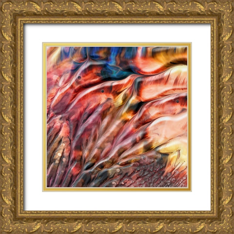 Flamingos Gold Ornate Wood Framed Art Print with Double Matting by Westum, Heidi