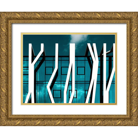 abstract facade Gold Ornate Wood Framed Art Print with Double Matting by Auerbach, Markus