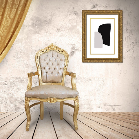 Abstractions No 5 Gold Ornate Wood Framed Art Print with Double Matting by uplusmestudio