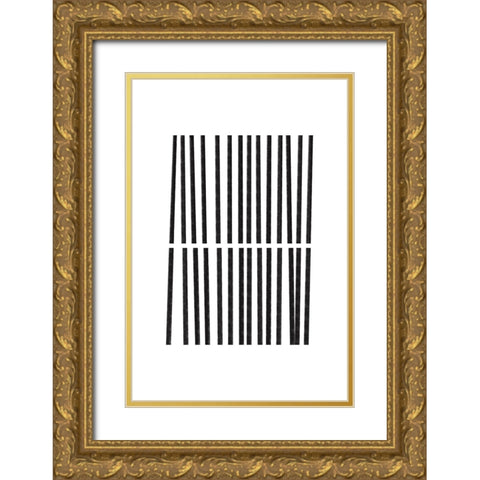 Calming Lines No 2 Gold Ornate Wood Framed Art Print with Double Matting by uplusmestudio