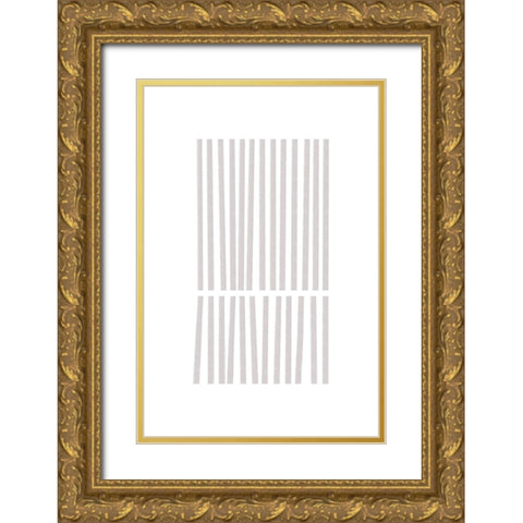 Calming Lines No 3 Gold Ornate Wood Framed Art Print with Double Matting by uplusmestudio