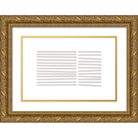 Calming Lines No 3 Gold Ornate Wood Framed Art Print with Double Matting by uplusmestudio