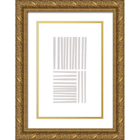 Calming Lines No 4 Gold Ornate Wood Framed Art Print with Double Matting by uplusmestudio