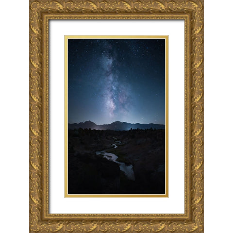 Restless Night Gold Ornate Wood Framed Art Print with Double Matting by Zhang, Ling