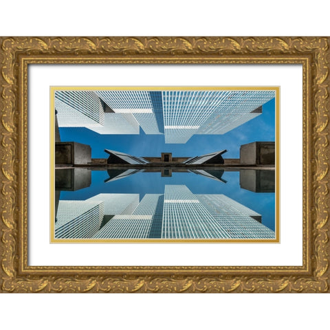 The Rotterdam Gold Ornate Wood Framed Art Print with Double Matting by Koer, Jaap