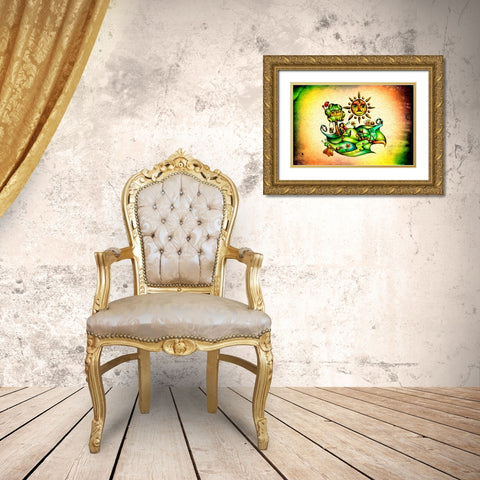Fairy-tale rest under the time tree Gold Ornate Wood Framed Art Print with Double Matting by Kulik, Rafal