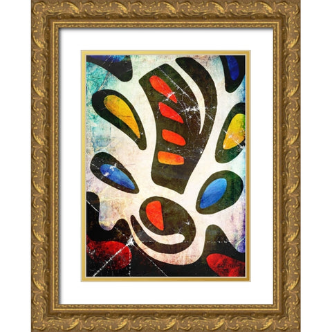 The abstraction Gold Ornate Wood Framed Art Print with Double Matting by Kulik, Rafal