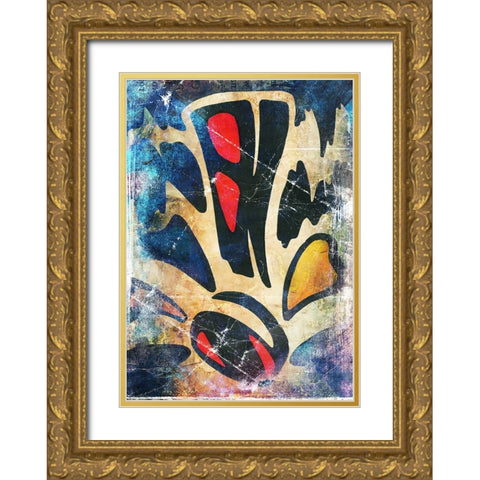 The abstraction Gold Ornate Wood Framed Art Print with Double Matting by Kulik, Rafal