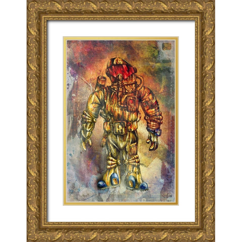 Lunautic at love Gold Ornate Wood Framed Art Print with Double Matting by Kulik, Rafal