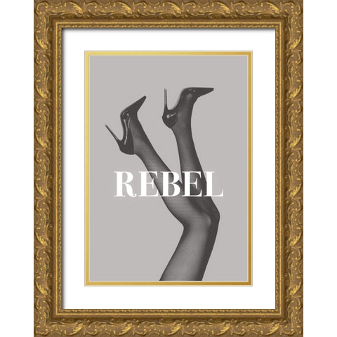 Rebel 2 Gold Ornate Wood Framed Art Print with Double Matting by Pictufy Studio III