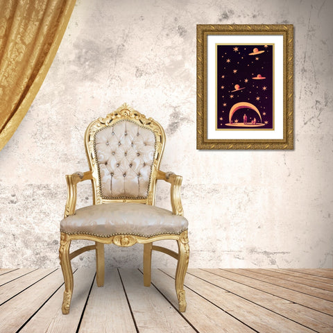 A Galactic Dream Gold Ornate Wood Framed Art Print with Double Matting by Treechild