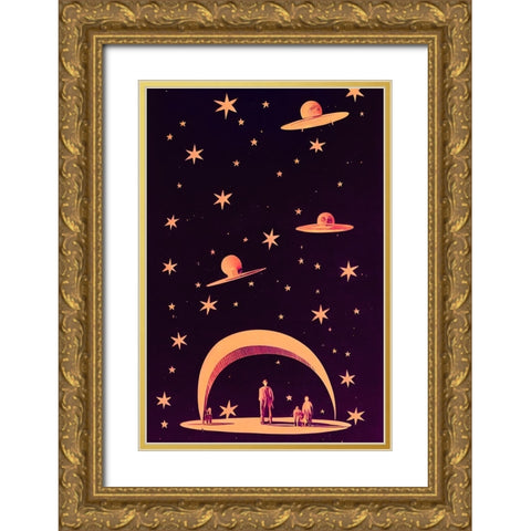 A Galactic Dream Gold Ornate Wood Framed Art Print with Double Matting by Treechild