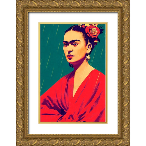 Enjoy Every Moment Gold Ornate Wood Framed Art Print with Double Matting by Treechild