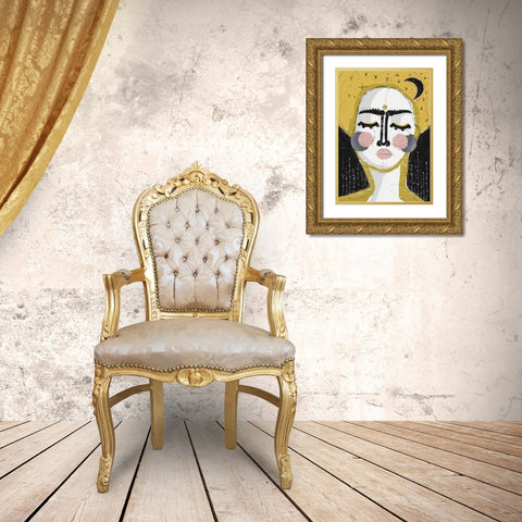 The Goddess Of The Night Gold Ornate Wood Framed Art Print with Double Matting by Treechild