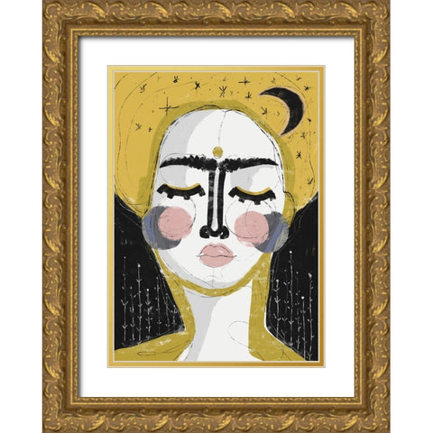 The Goddess Of The Night Gold Ornate Wood Framed Art Print with Double Matting by Treechild
