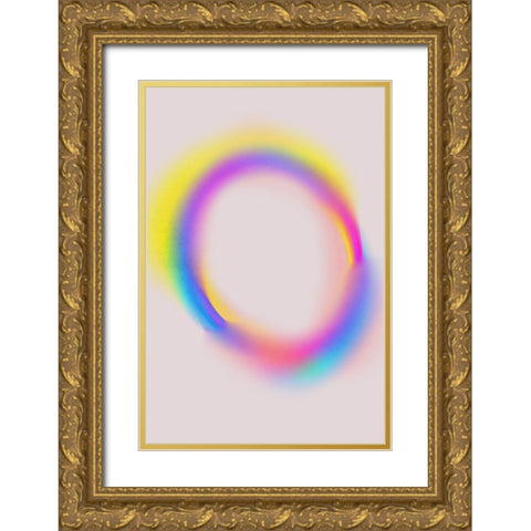 Space No 4 Gold Ornate Wood Framed Art Print with Double Matting by Treechild