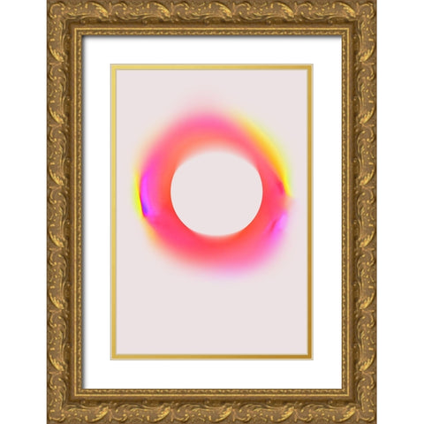 Space No 3 Gold Ornate Wood Framed Art Print with Double Matting by Treechild