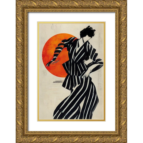 The Dancer Gold Ornate Wood Framed Art Print with Double Matting by Treechild