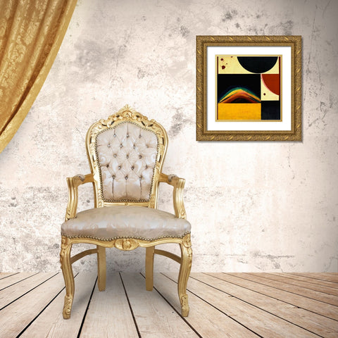 The Space Rainbow Gold Ornate Wood Framed Art Print with Double Matting by Treechild