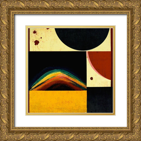 The Space Rainbow Gold Ornate Wood Framed Art Print with Double Matting by Treechild