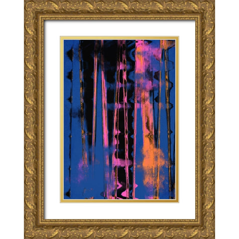 Time Machine (Blue) Gold Ornate Wood Framed Art Print with Double Matting by Treechild