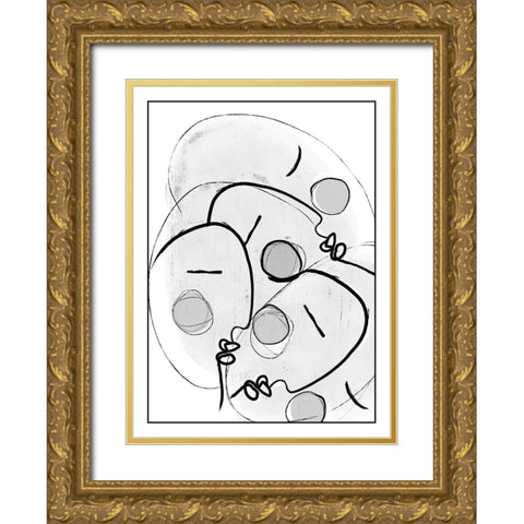 Together Gold Ornate Wood Framed Art Print with Double Matting by Treechild