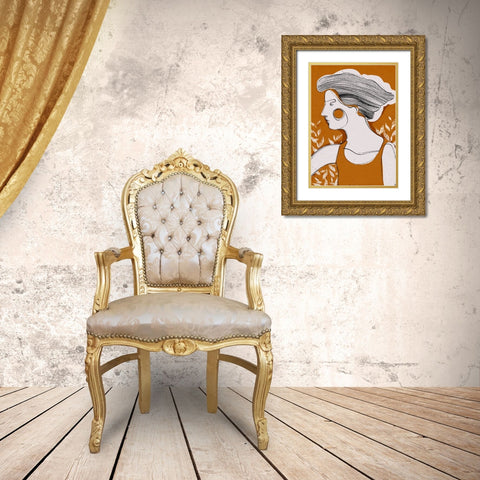 A Day In October Gold Ornate Wood Framed Art Print with Double Matting by Treechild