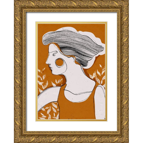 A Day In October Gold Ornate Wood Framed Art Print with Double Matting by Treechild