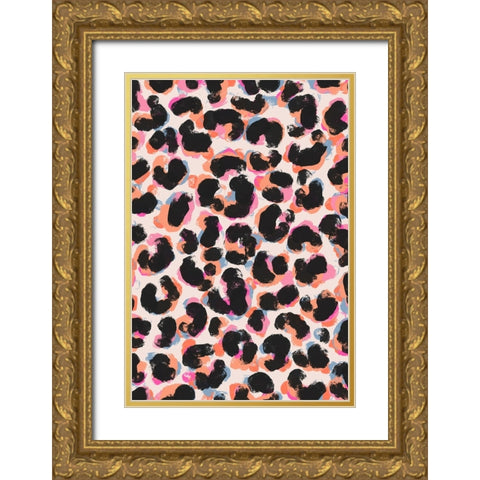 Cool Leo Pattern Gold Ornate Wood Framed Art Print with Double Matting by Treechild