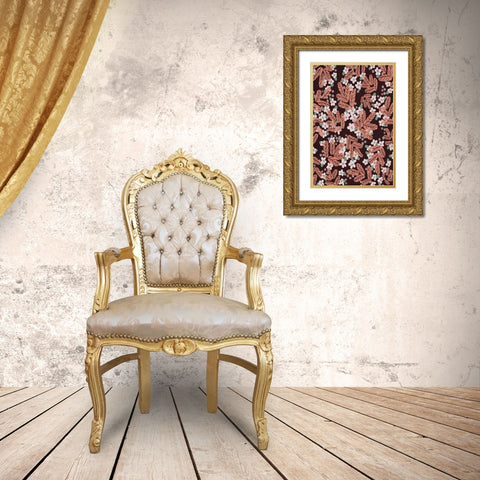 Autumn Blossoms Gold Ornate Wood Framed Art Print with Double Matting by Treechild