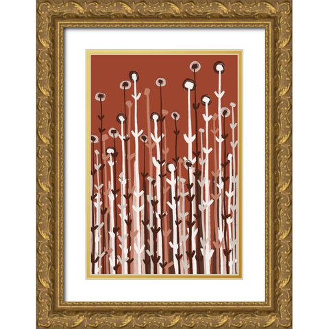 Pastel Reed Gold Ornate Wood Framed Art Print with Double Matting by Treechild