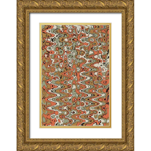 Pastel ZigZag Gold Ornate Wood Framed Art Print with Double Matting by Treechild