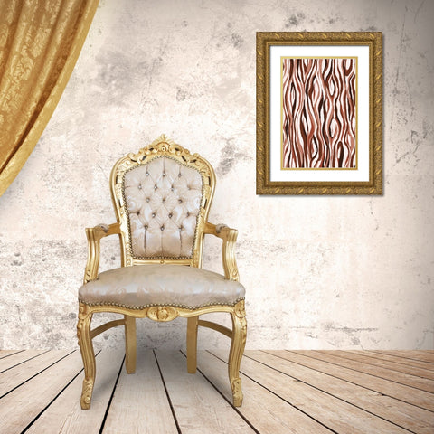 Pastel Tiger Gold Ornate Wood Framed Art Print with Double Matting by Treechild