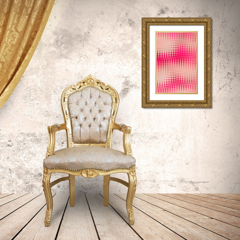 Pink Blurred Pattern Gold Ornate Wood Framed Art Print with Double Matting by Treechild