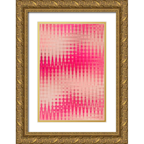 Pink Blurred Pattern Gold Ornate Wood Framed Art Print with Double Matting by Treechild
