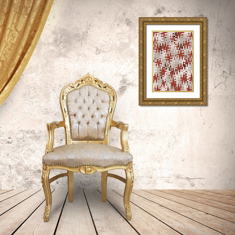 Liquid Beige Brown Pattern Gold Ornate Wood Framed Art Print with Double Matting by Treechild