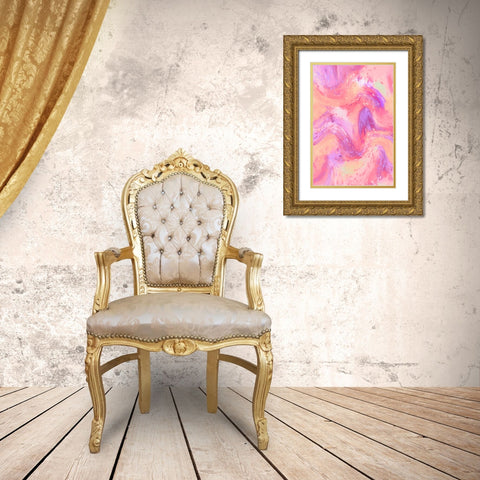 Pastel Space Pattern Gold Ornate Wood Framed Art Print with Double Matting by Treechild